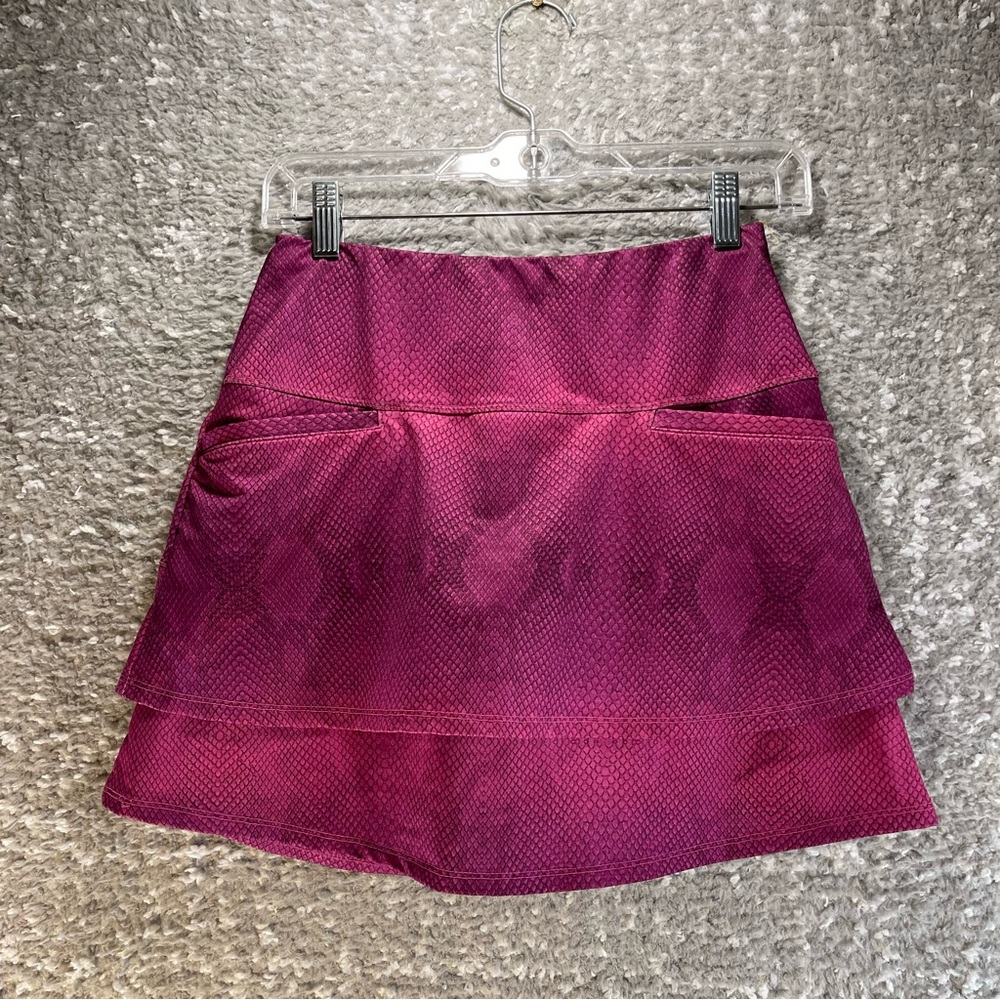 Lucky in Love Women’s Tennis Skort Size XS Pink Purple‎ Pockets Polyester Blend